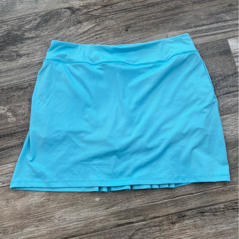 CHASE 54 WOMENS GOLF SPORTY GYM SKORT XL BLUE PLEATED RUFFLED POCKETS NW…